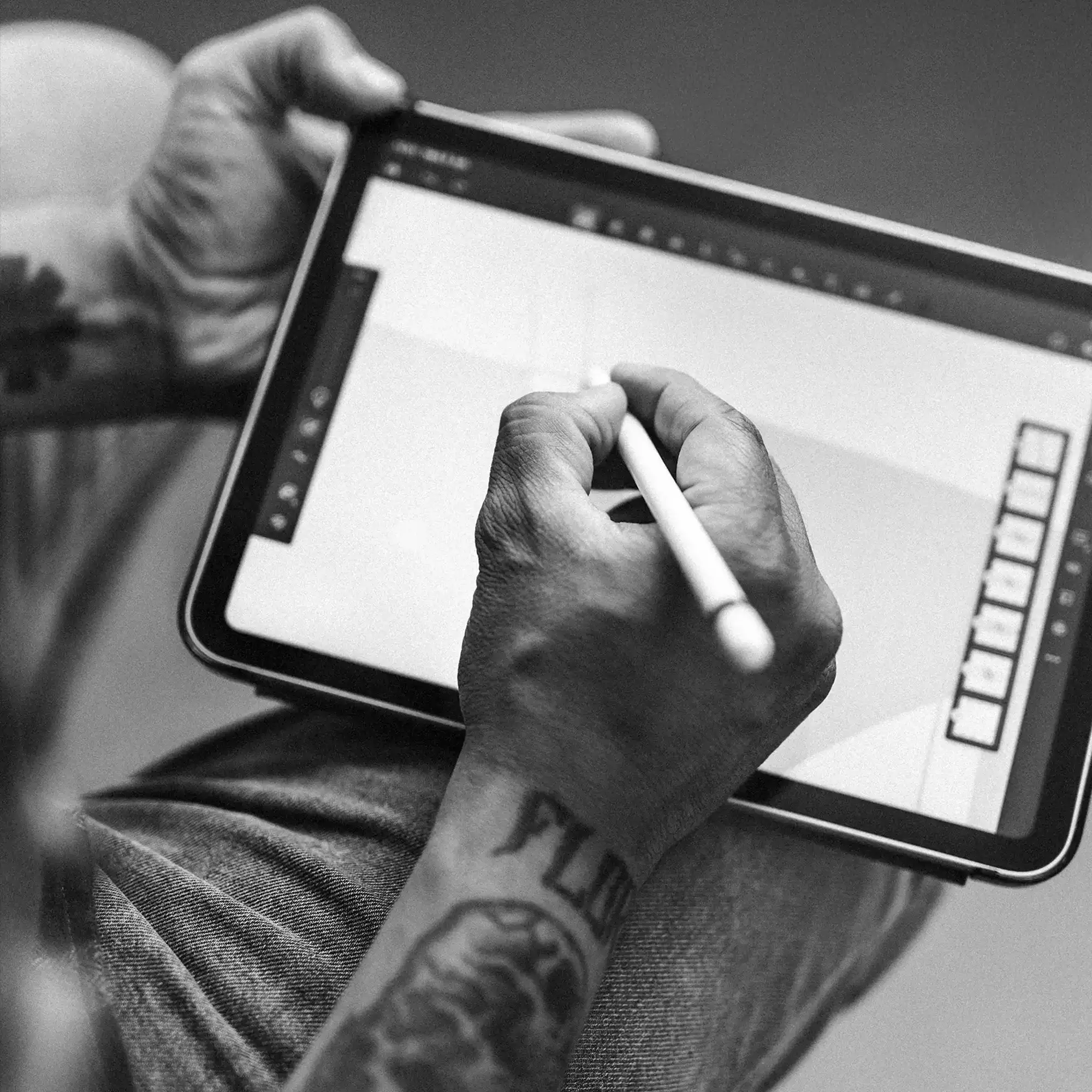 Design work on an iPad