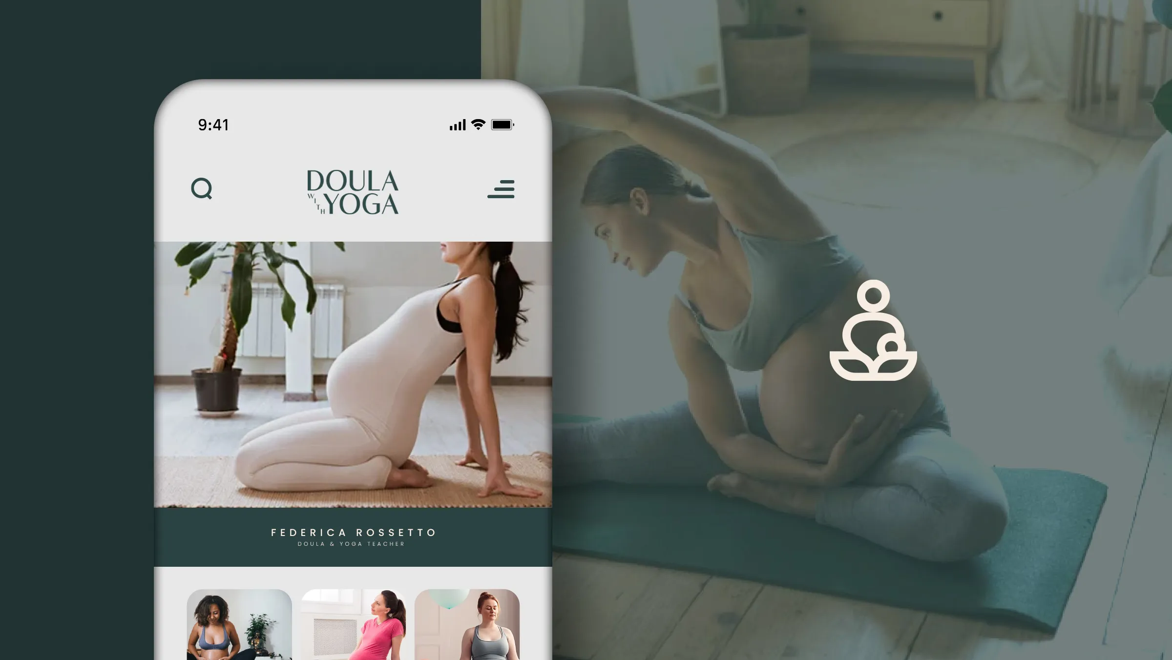 Doula with Yoga branding detail